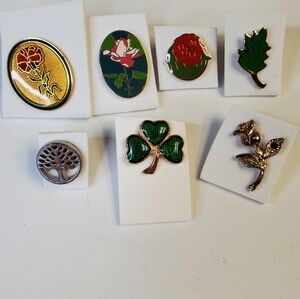Lapel Pin Hat Pin Jacket Pins Nature Theme Flowers Leaves Trees Qty 7